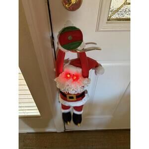 Avon Giggling Hanging Jolly Santa Claus 21" Doorhanger